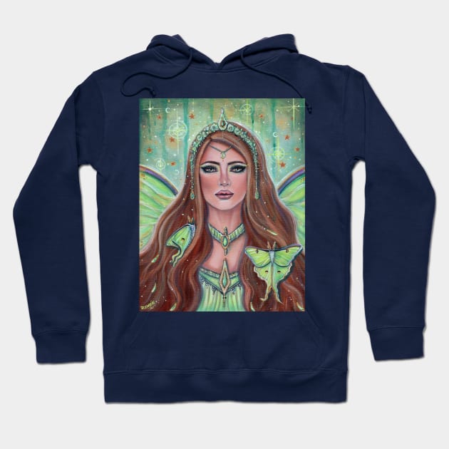 Aine Luna moth fairy queen By Renee Lavoie Hoodie by ReneeLLavoie